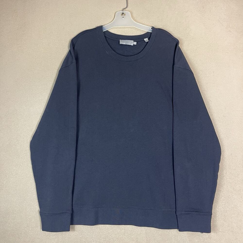 Vince Sweatshirt Mens XXL Gray Crew Neck Side Zip Long Sleeve Relaxed Fit